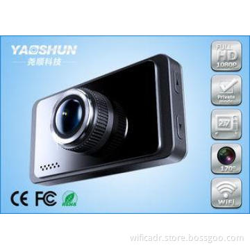 30FPS Wide Angle WIFI Car DVR 3.0 Mega Pixel For Audi , Bla